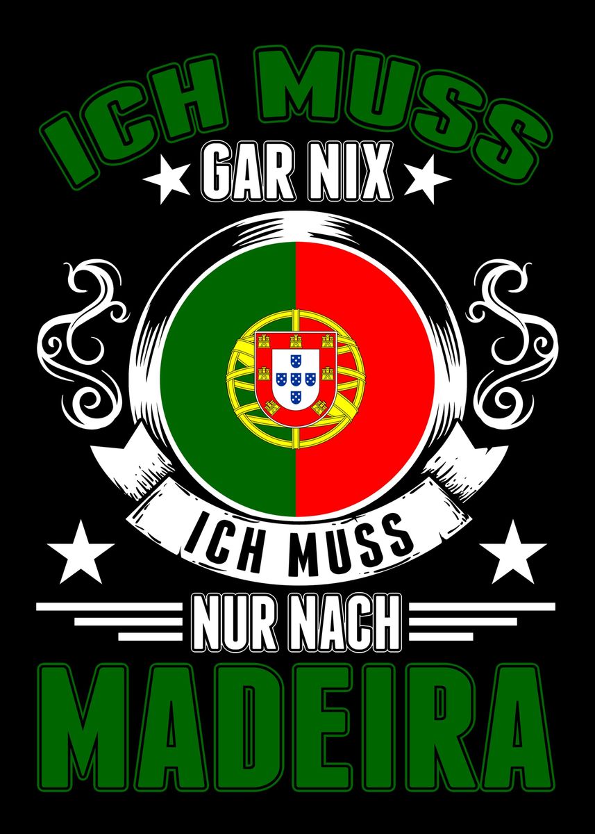 'Madeira Reise Spruch Portu' Poster, picture, metal print, paint by