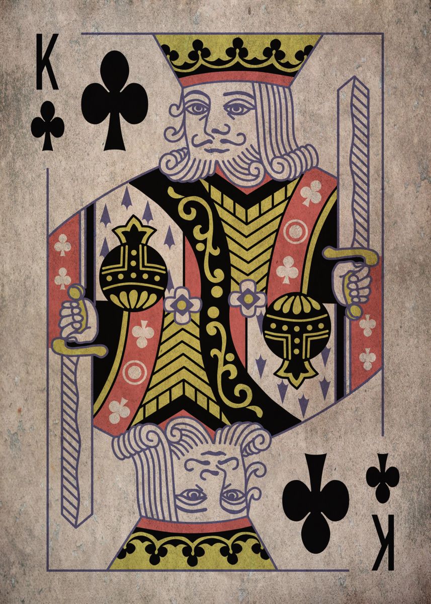 'King of Clubs' Poster, picture, metal print, paint by XandYart | Displate