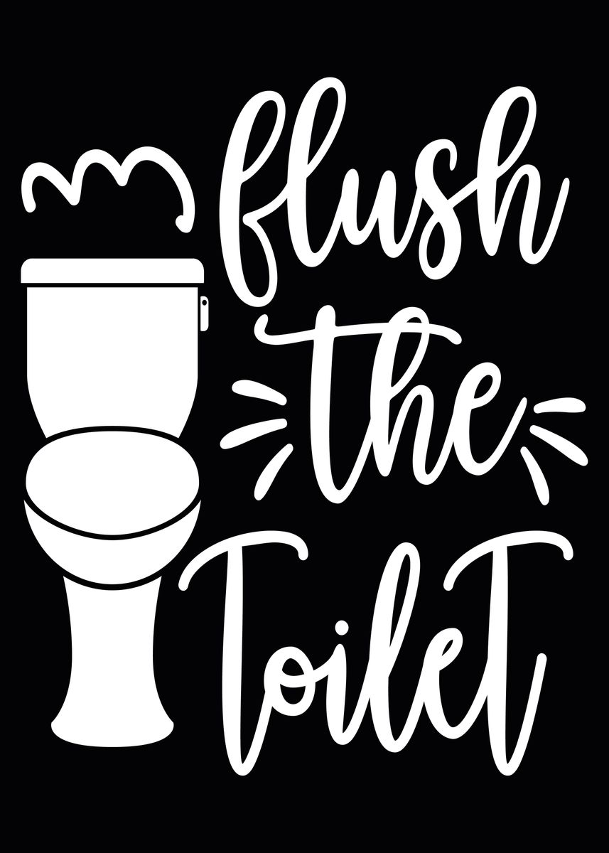 'Funny Bathroom Poster with' Poster by Bombdesign Displate