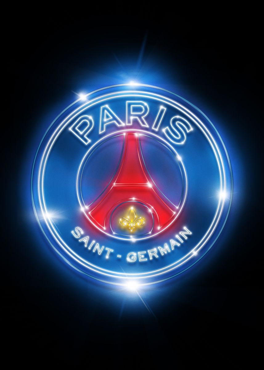 'Paris Saint-Germain Neon' Poster, picture, metal print, paint by Paris ...