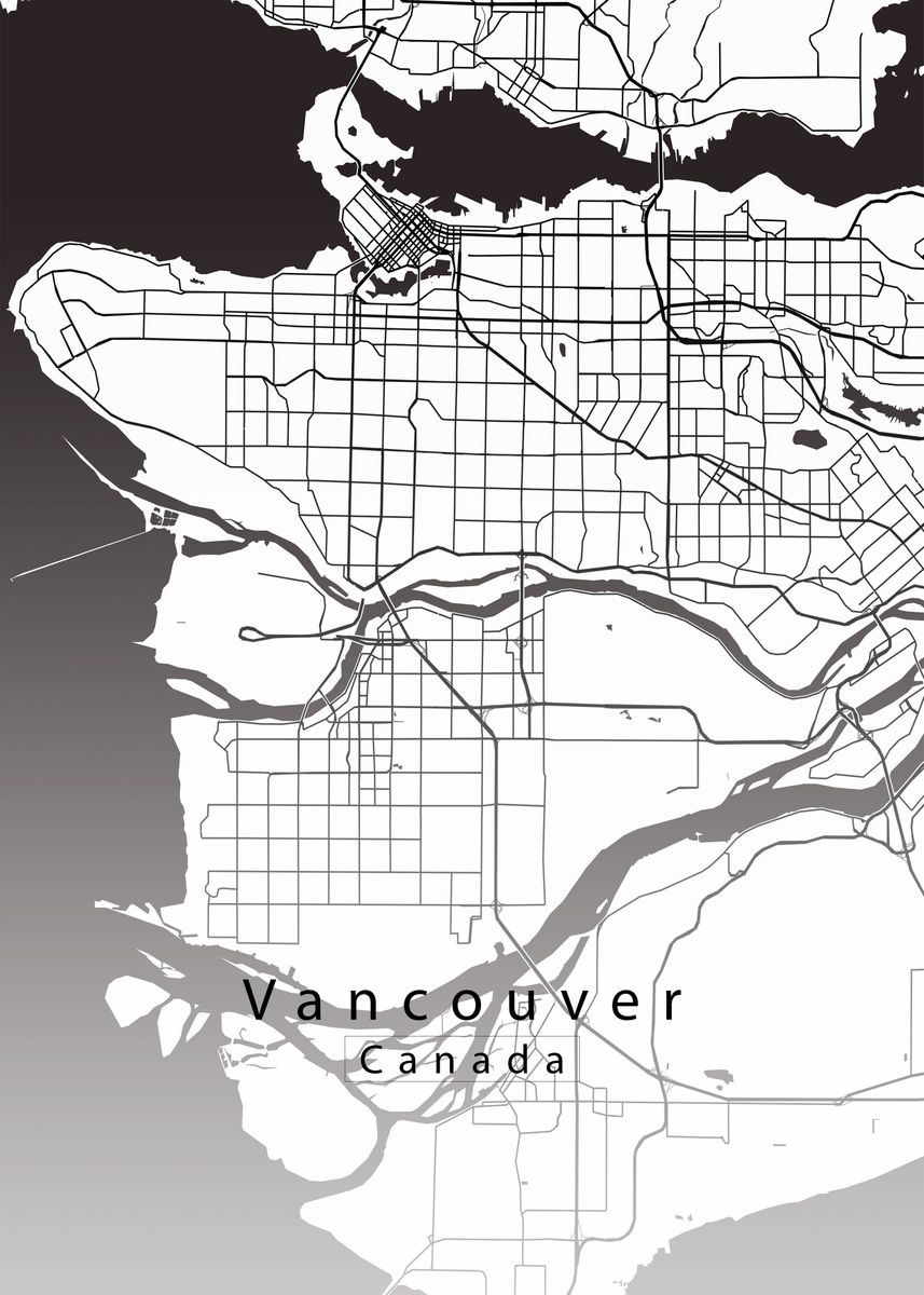 'Vancouver City Map' Poster by Robin Niemczyk | Displate