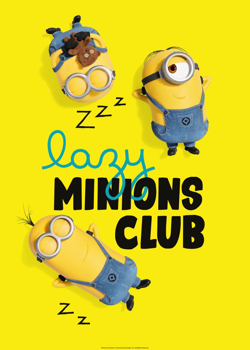 Lazy Minions Club' Poster Minions |