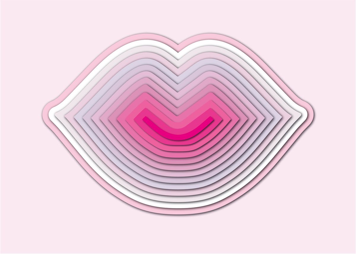 'LIPS RED' Poster by LETTERIA RUSSO Displate