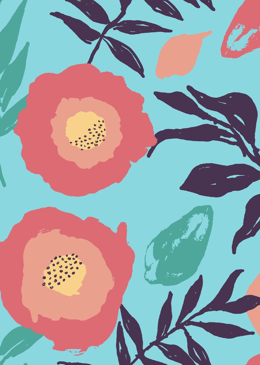 'Abstract Flower Pattern 15' Poster by Aloke Design | Displate