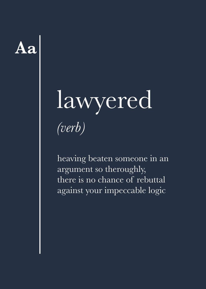 'Lawyer definition' Poster by Magic Apes Displate
