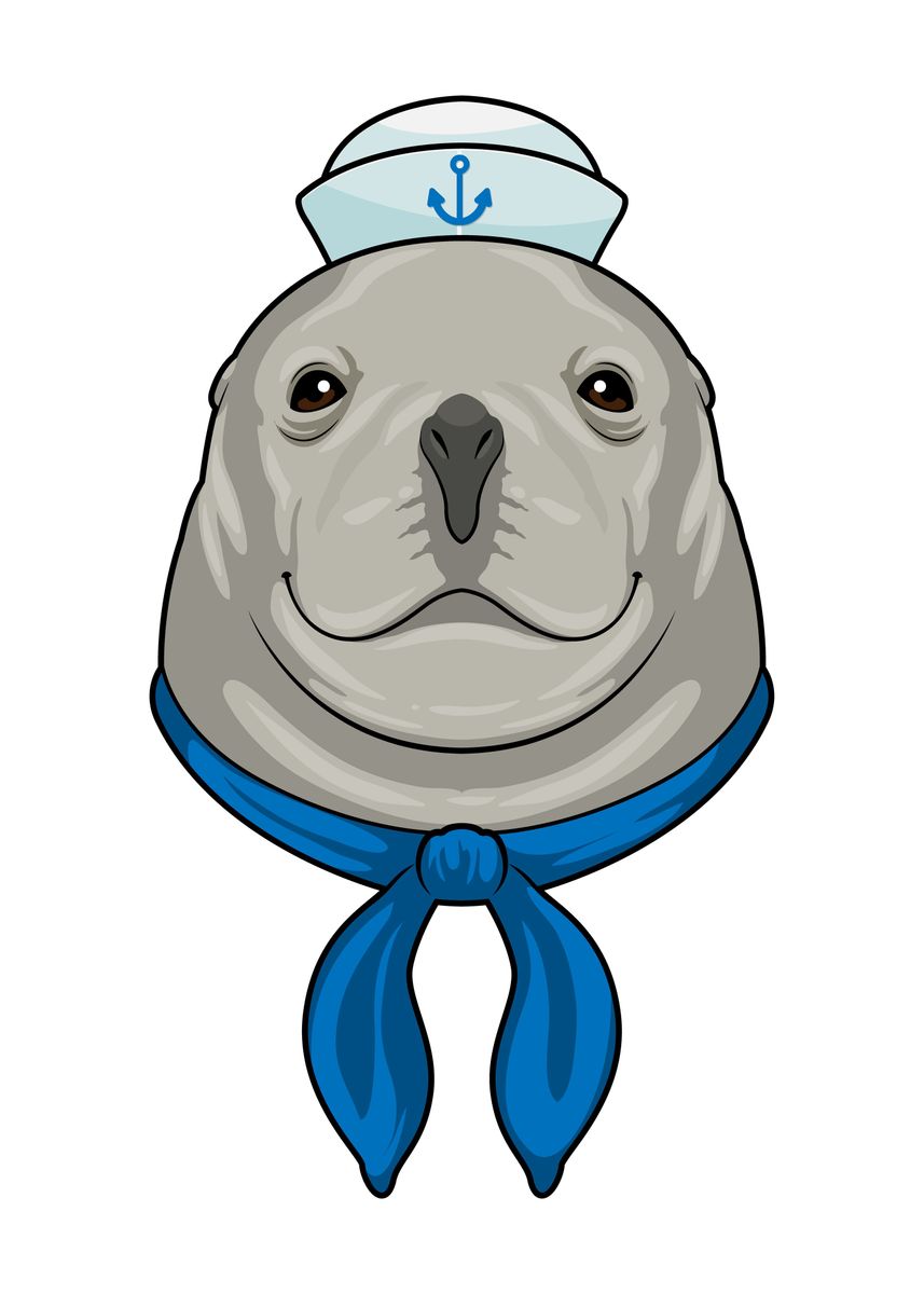 Seal Sailor Sailor hat' Poster by 