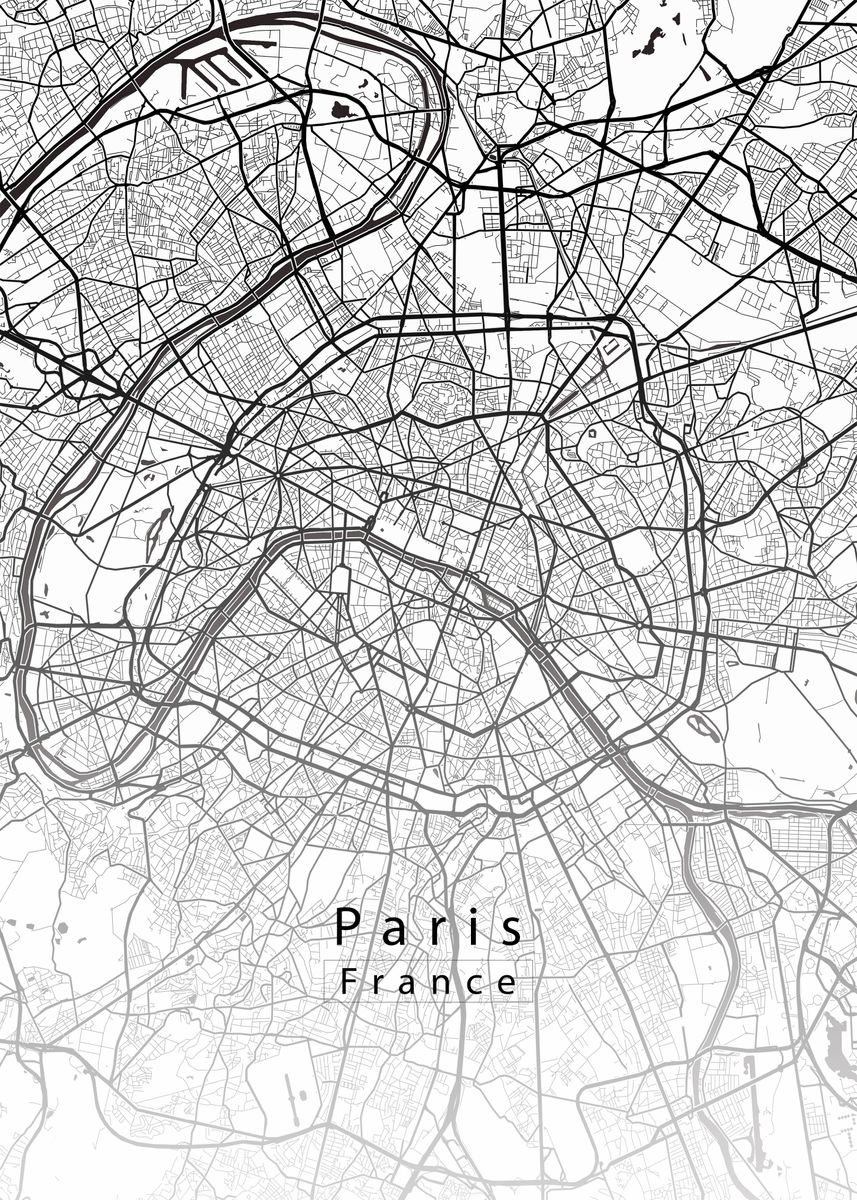 'Paris City Map' Poster by Robin Niemczyk Displate