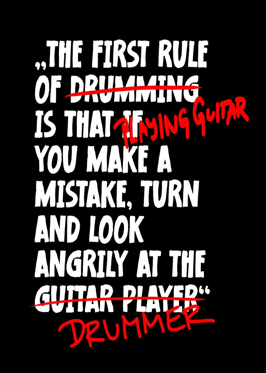 'Guitarist First Rule' Poster, picture, metal print, paint by ...
