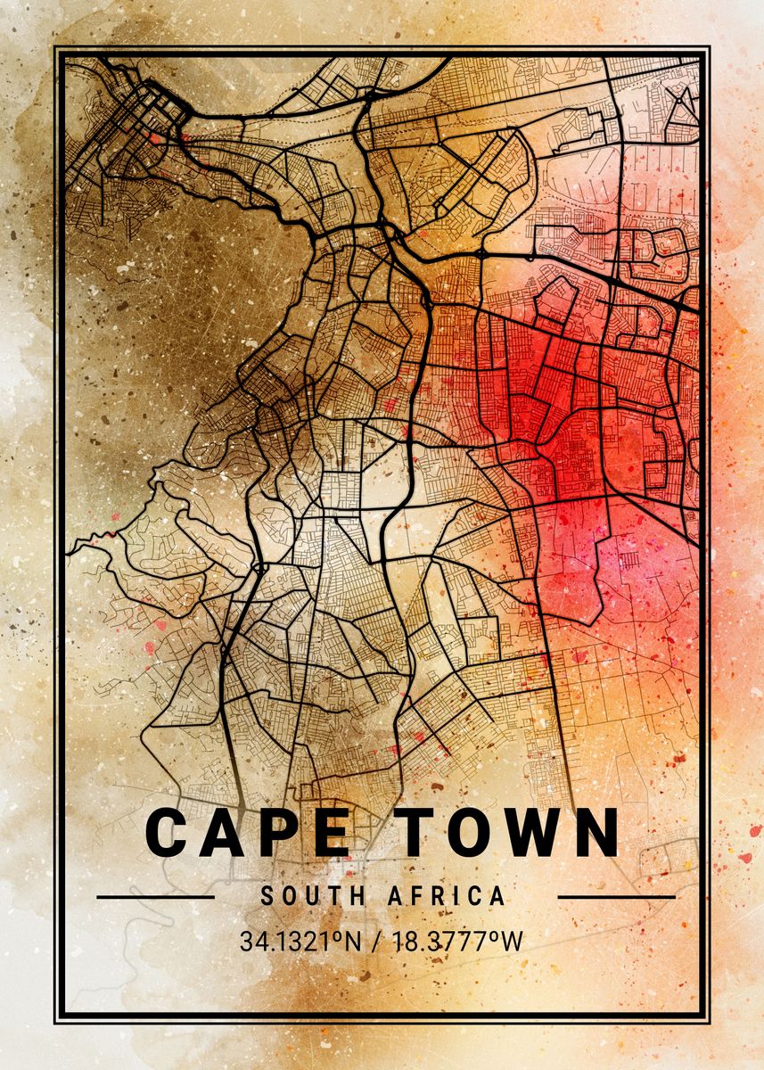 'Cape Town Ara Watercolor M' Poster by Tien Stencil Displate