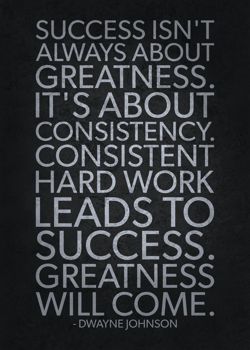 'Success Is Consistency' Poster by CHAN | Displate