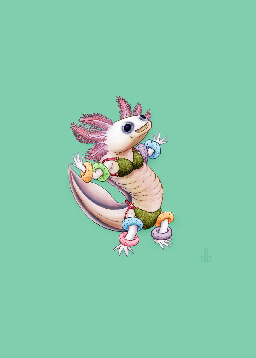 'The Happiest Axolotl' Poster by visceralrevolt  | Displate