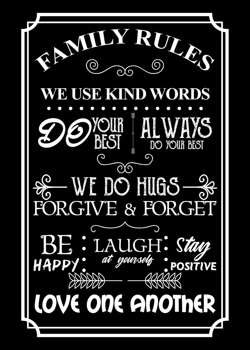 'Family Rules Wall Decor' Poster by Decoratier Qwerdenker Displate