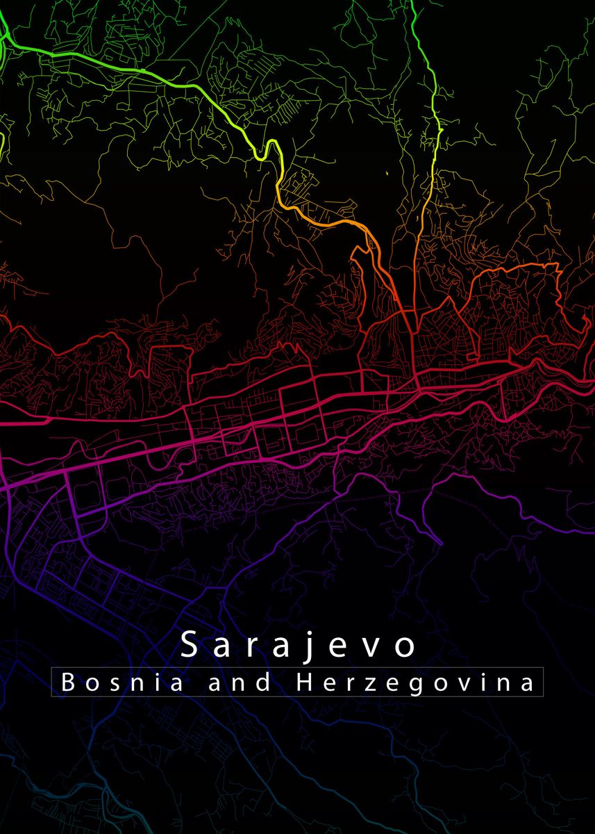 Sarajevo City Map Poster By Robin Niemczyk Displate   253ce635175cf234e7dd7a651528cab5 3cf37f00bc4a81ebfb47940009d857e9 