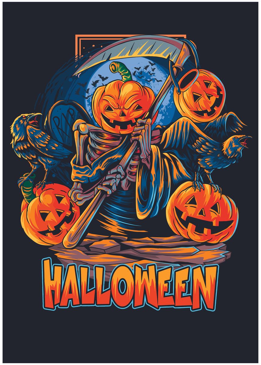 'Pumpkin Halloween' Poster, picture, metal print, paint by Hanabi ...