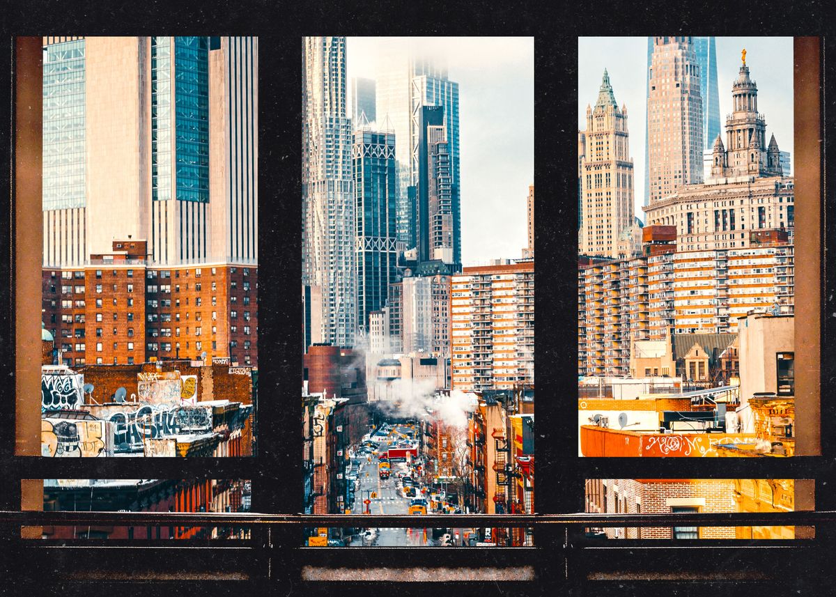 New York City Window View Poster By Anthony Londer Displate