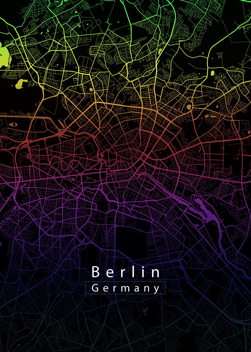 'Berlin City Map' Poster by Robin Niemczyk | Displate