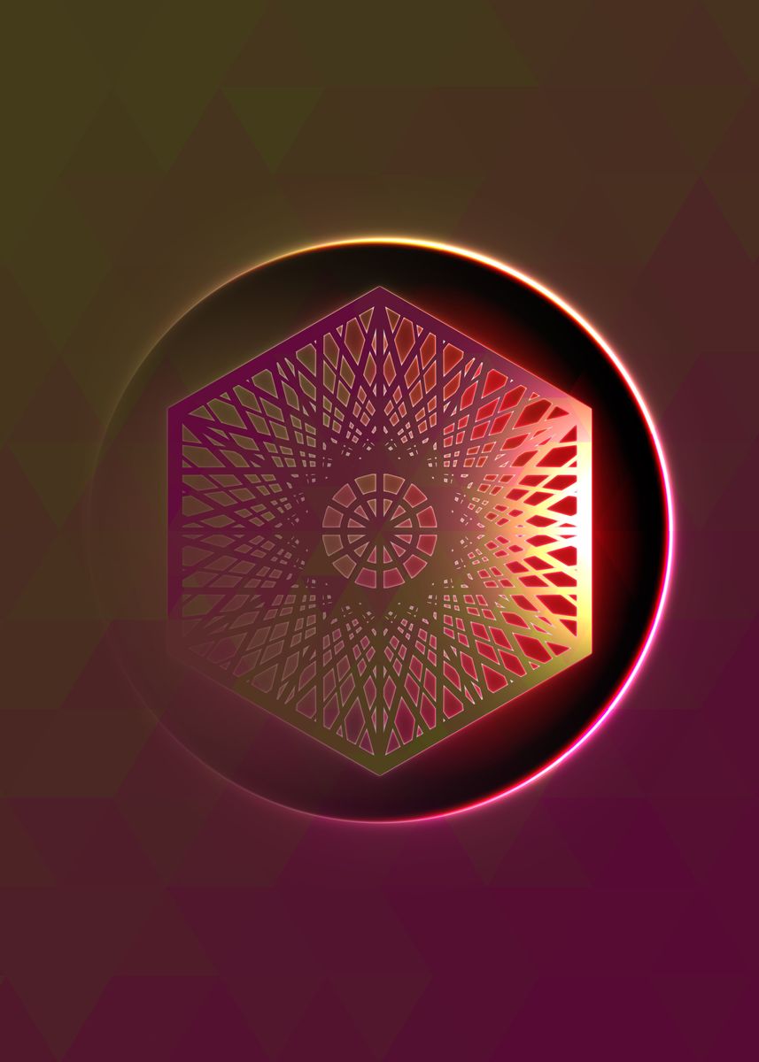 'Neon Magic Circle Sign Art' Poster by Holy Rock Design Displate