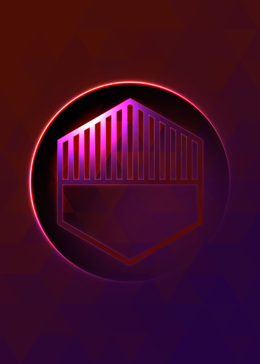 'Neon Magic Circle Sign Art' Poster by Holy Rock Design Displate