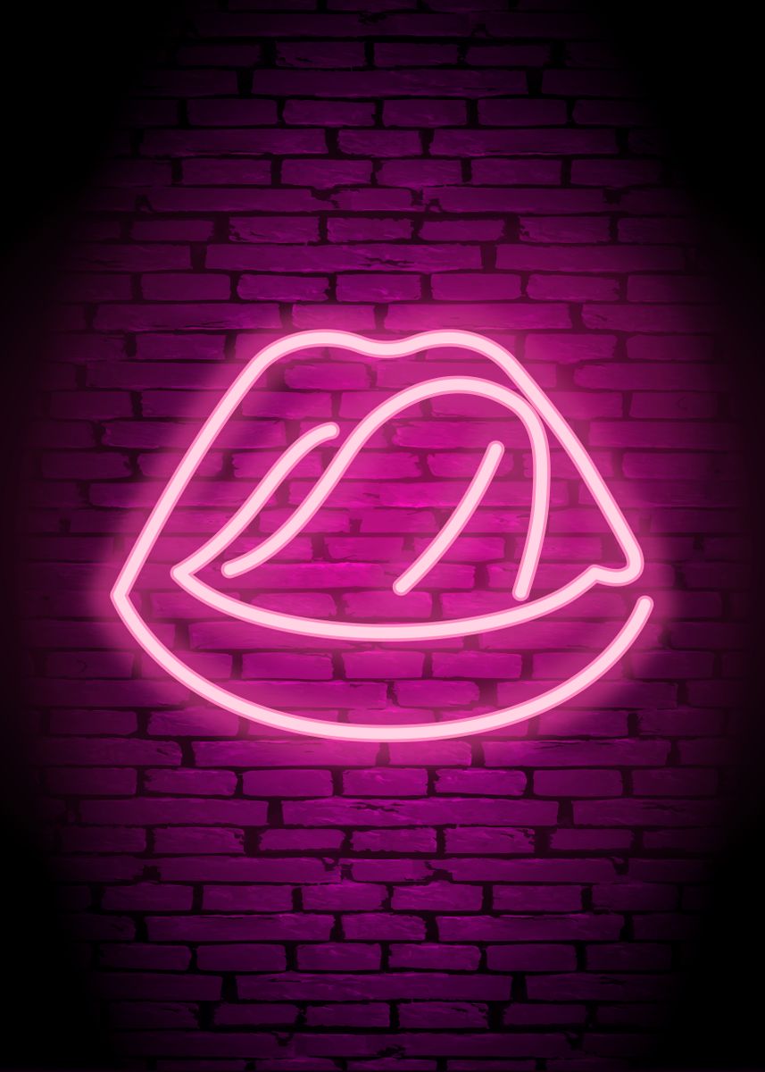 'Neon Bar Aesthetic Lips' Poster by BestPrints | Displate