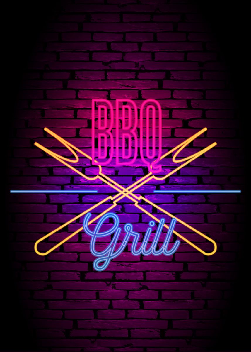 bbq neon sign