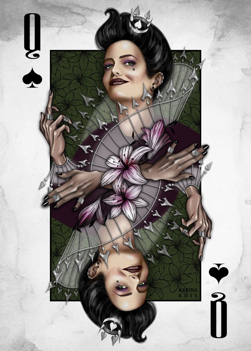 ' QUEEN OF SPADES' Poster, picture, metal print, paint by KARINA KUTS ...