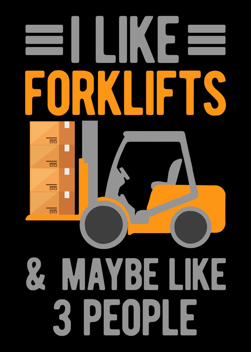 'Funny Forklift' Poster, picture, metal print, paint by Visualz | Displate