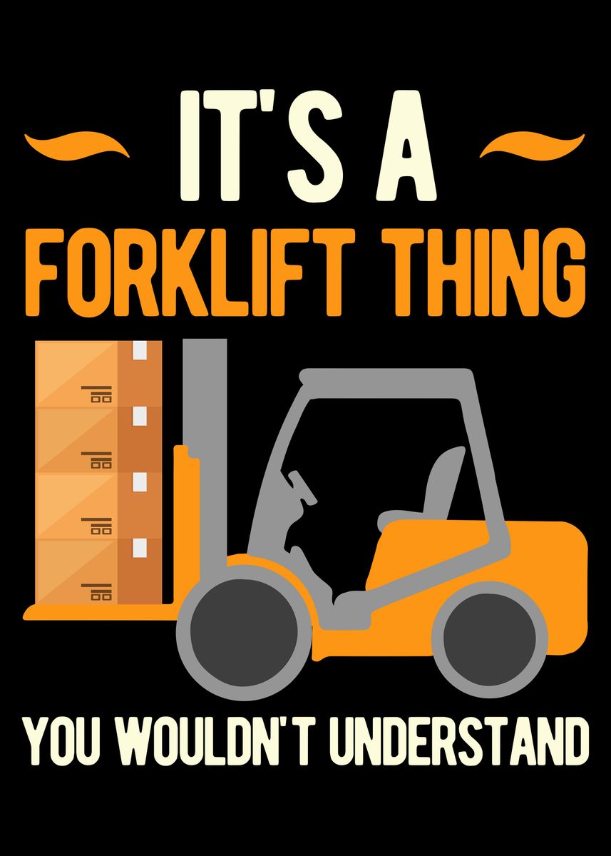 'Funny Forklift' Poster, picture, metal print, paint by Visualz | Displate