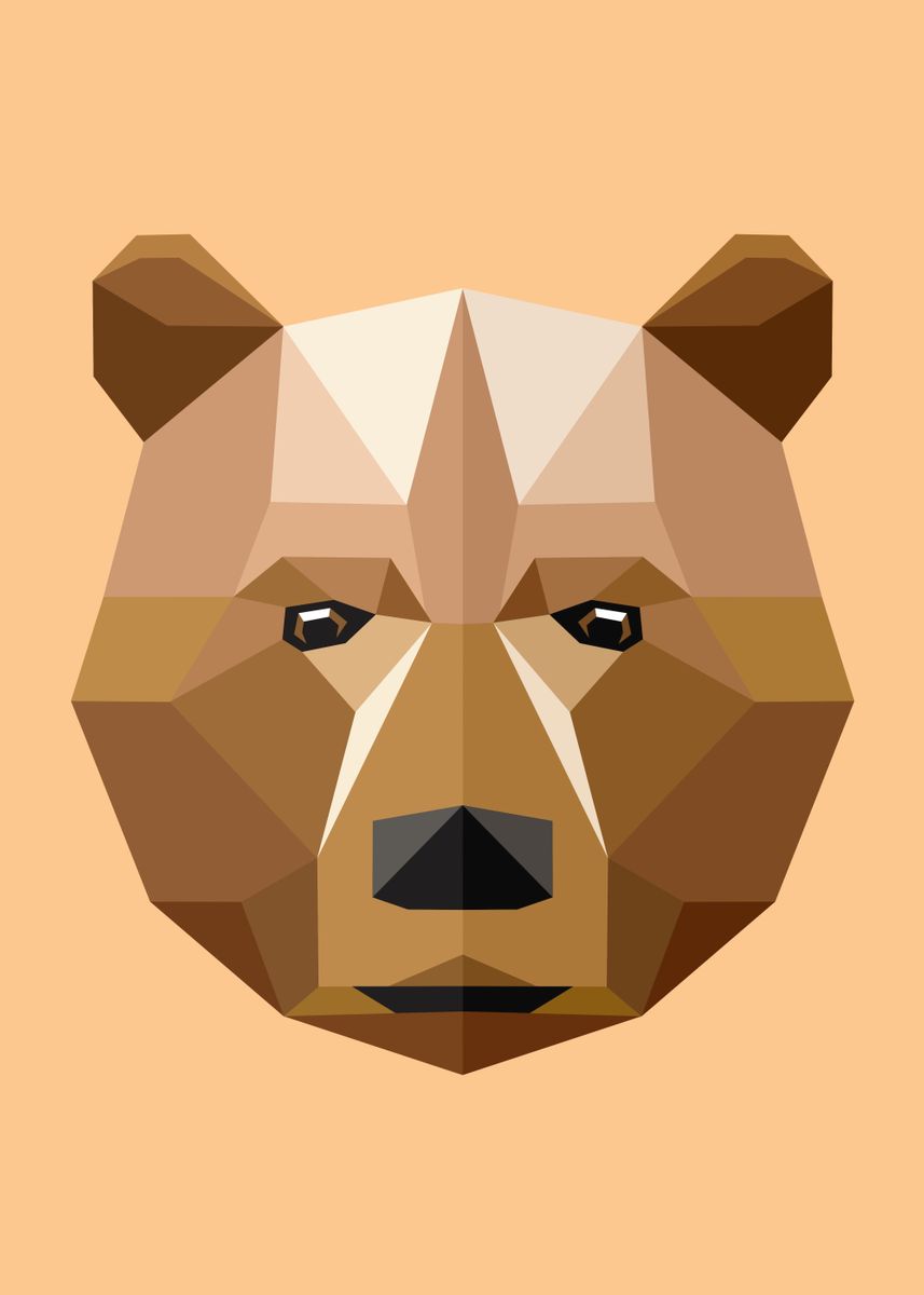 Low Poly Animal Bear' Poster by Zivlows Art | Displate