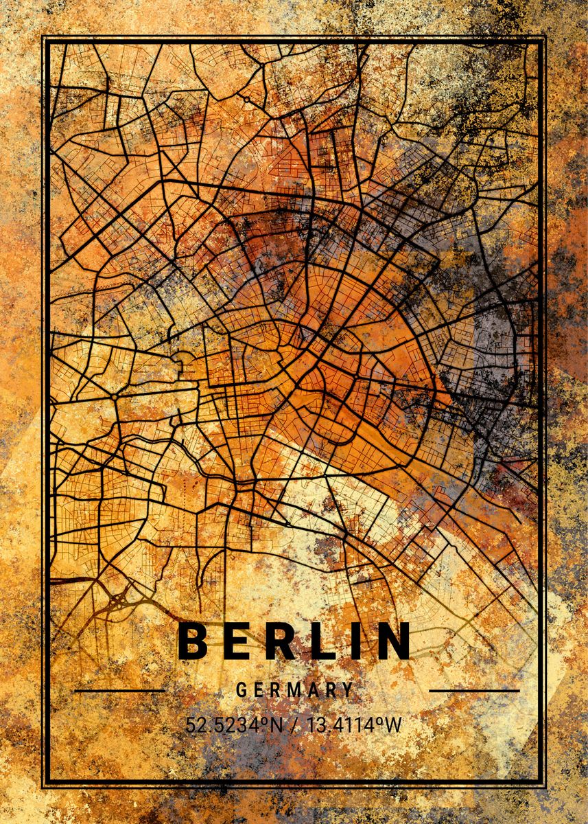 'Berlin Germany Map' Poster by VisionTrend | Displate