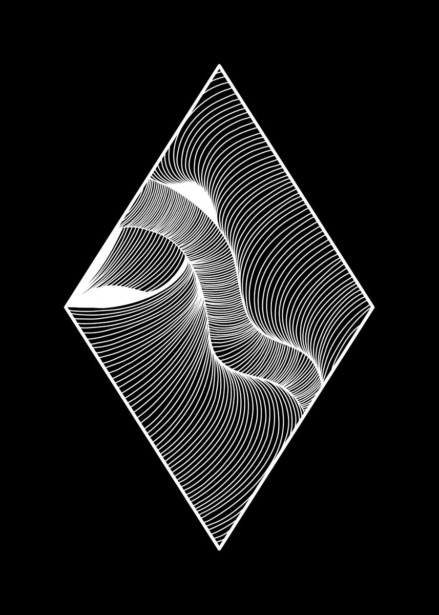 'Line Art Diamond 08' Poster, picture, metal print, paint by M by ...