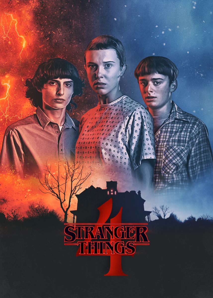 'Eleven, Mike and Will S4' Poster, picture, metal print, paint by ...