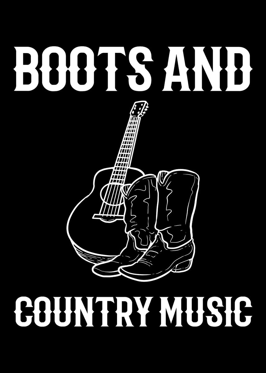 'Boots Country Music Perfor' Poster, picture, metal print, paint by