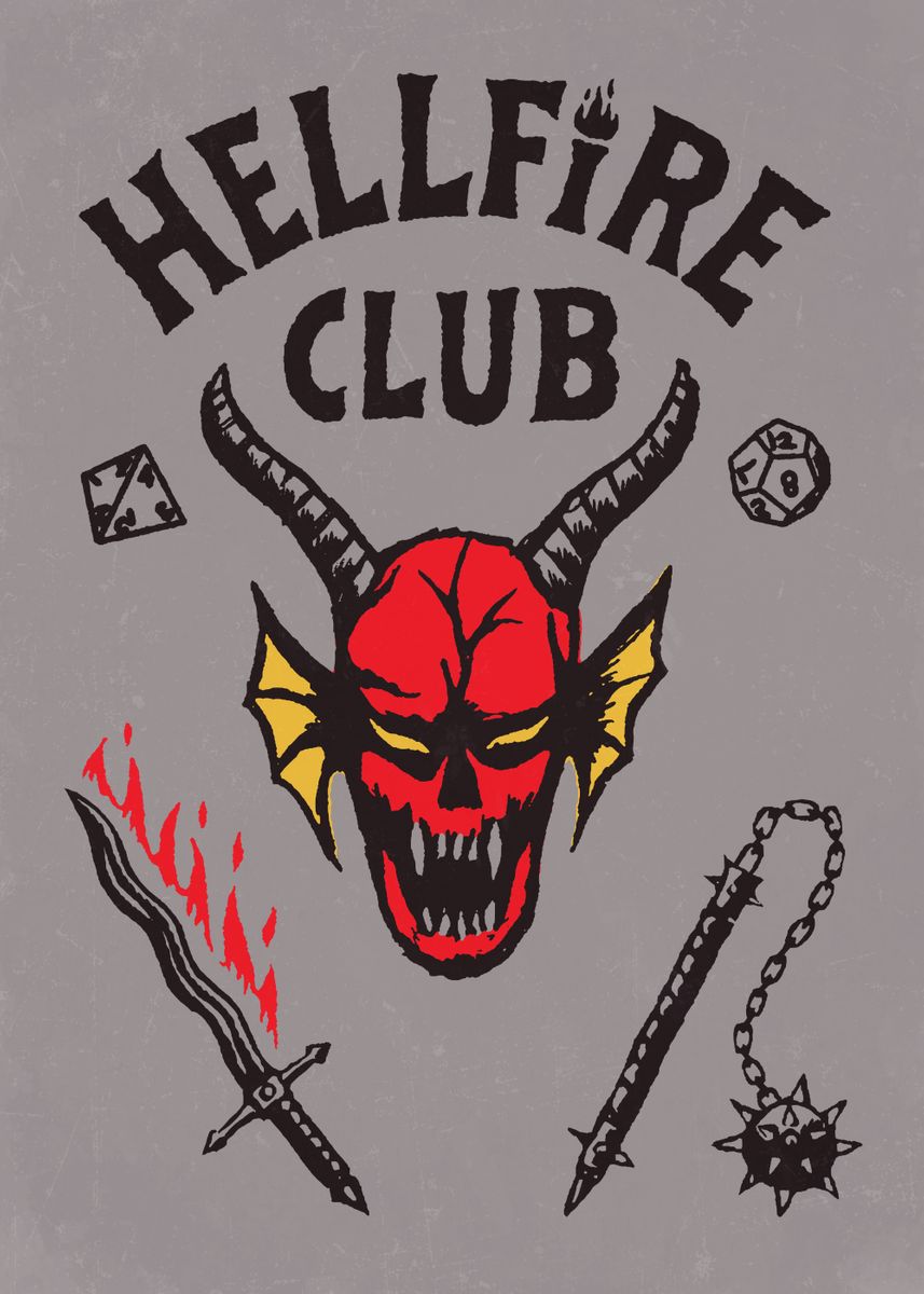 'Hellfire Club' Poster, picture, metal print, paint by Stranger Things ...