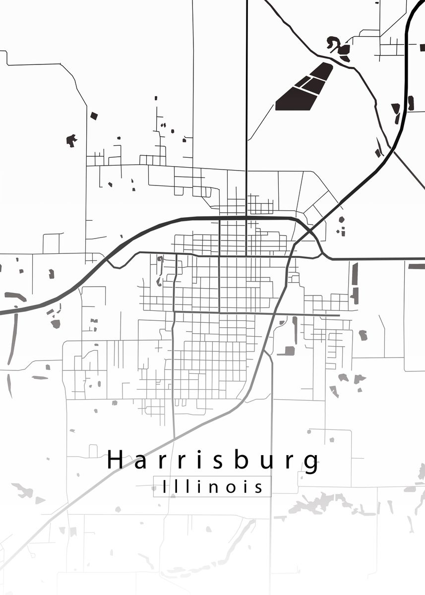 'Harrisburg City Map' Poster by Robin Niemczyk Displate