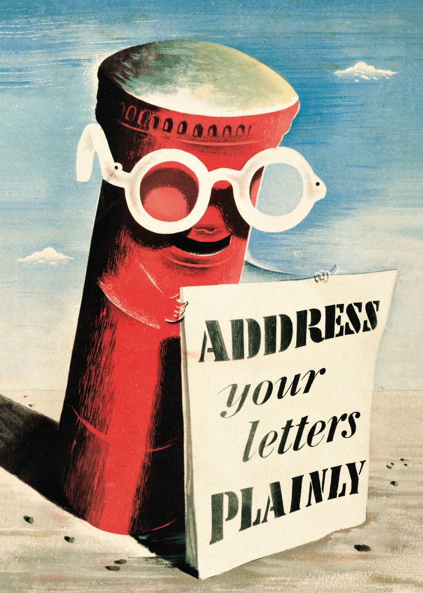 'Address your Letters' Poster, picture, metal print, paint by Imperial