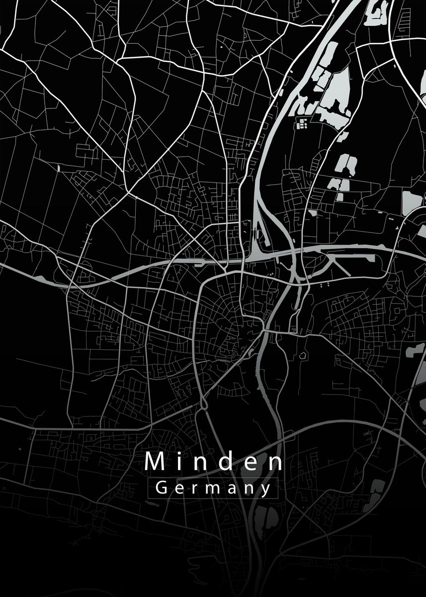 'Minden City Map' Poster by Robin Niemczyk Displate