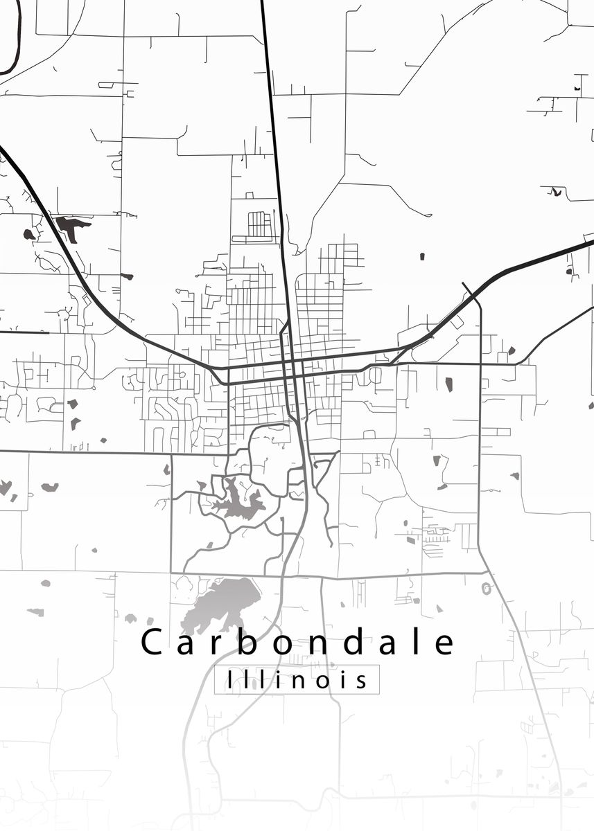 'Carbondale City Map' Poster by Robin Niemczyk Displate