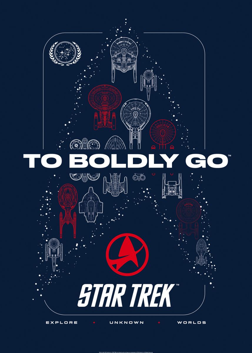 'To Boldly Go' Poster, Picture, Metal Print, Paint By Star Trek | Displate