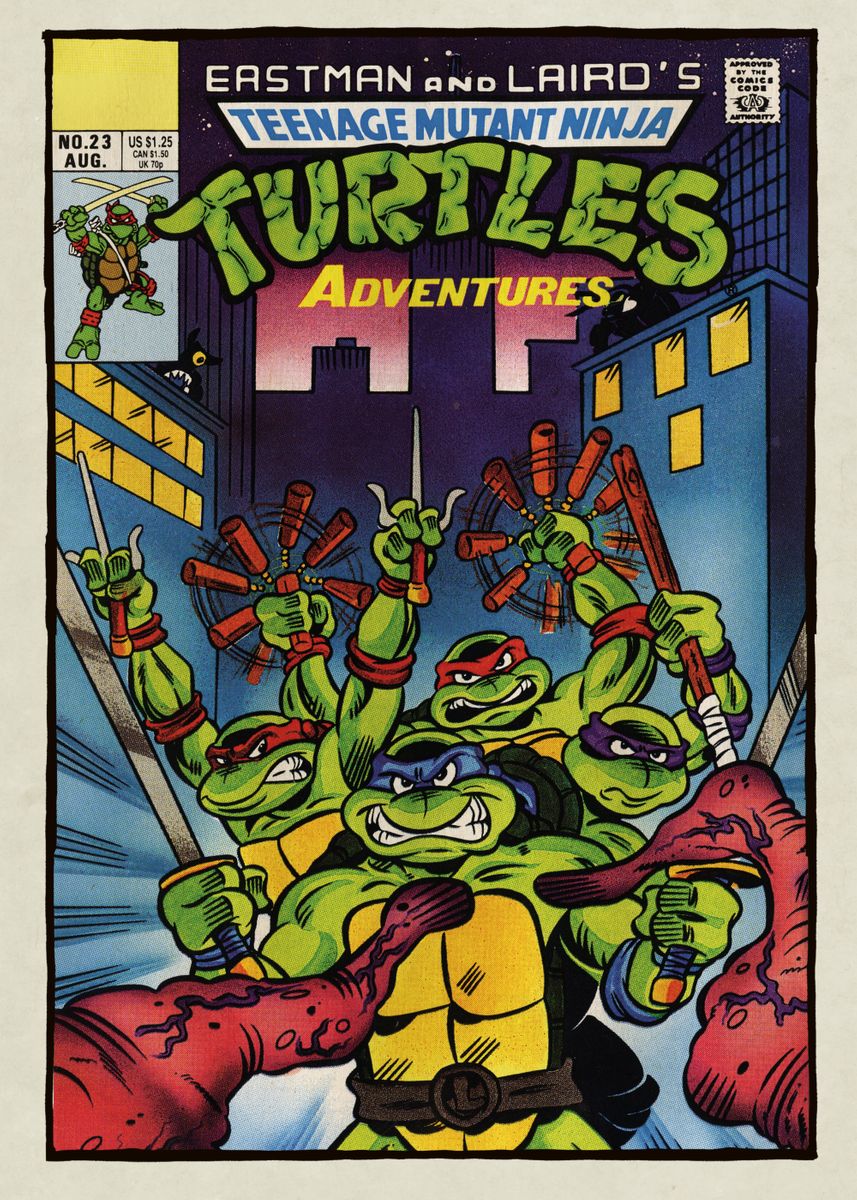 'Eastman TMNT Adventures' Poster, picture, metal print, paint by TMNT ...