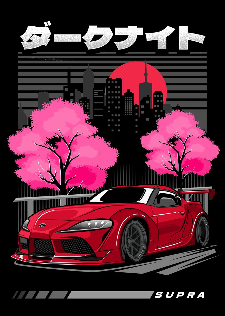 'supra mk5 japanese car' Poster, picture, metal print, paint by