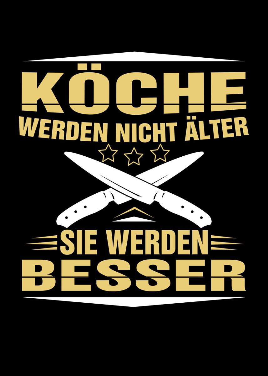 'Koch Spruch Kochen' Poster, picture, metal print, paint by