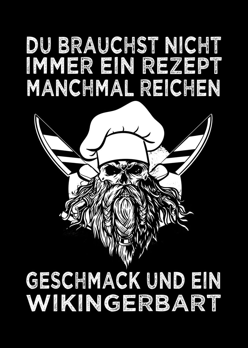 'Koch Spruch Bart' Poster, picture, metal print, paint by