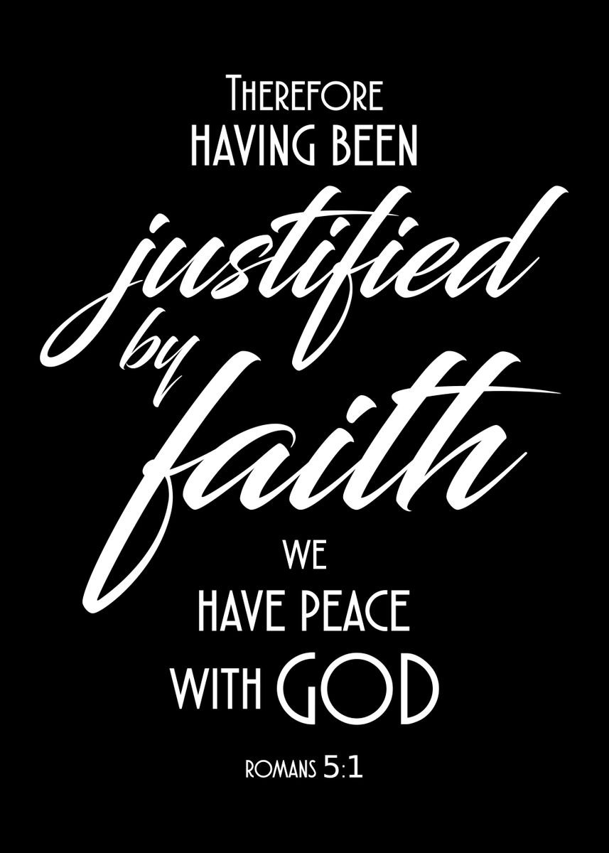 'Justified By Faith White' Poster by Vince KJ ArT | Displate