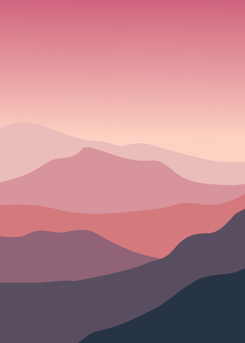 'Pink Sky cloud mountains' Poster by Human Shadow | Displate