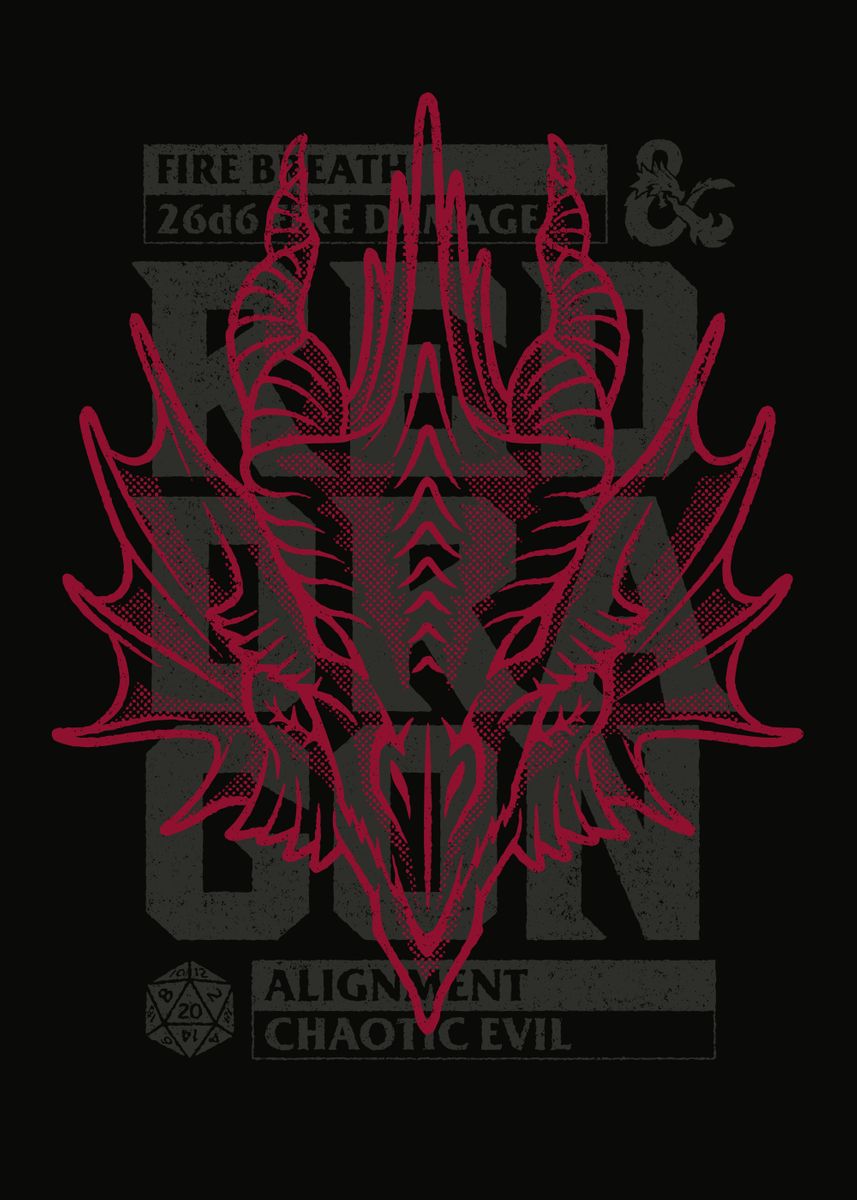 'Fire Breath' Poster, picture, metal print, paint by Dungeons and ...