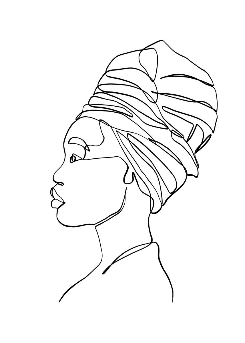 'Black woman head wrap' Poster by Doodle Intent | Displate