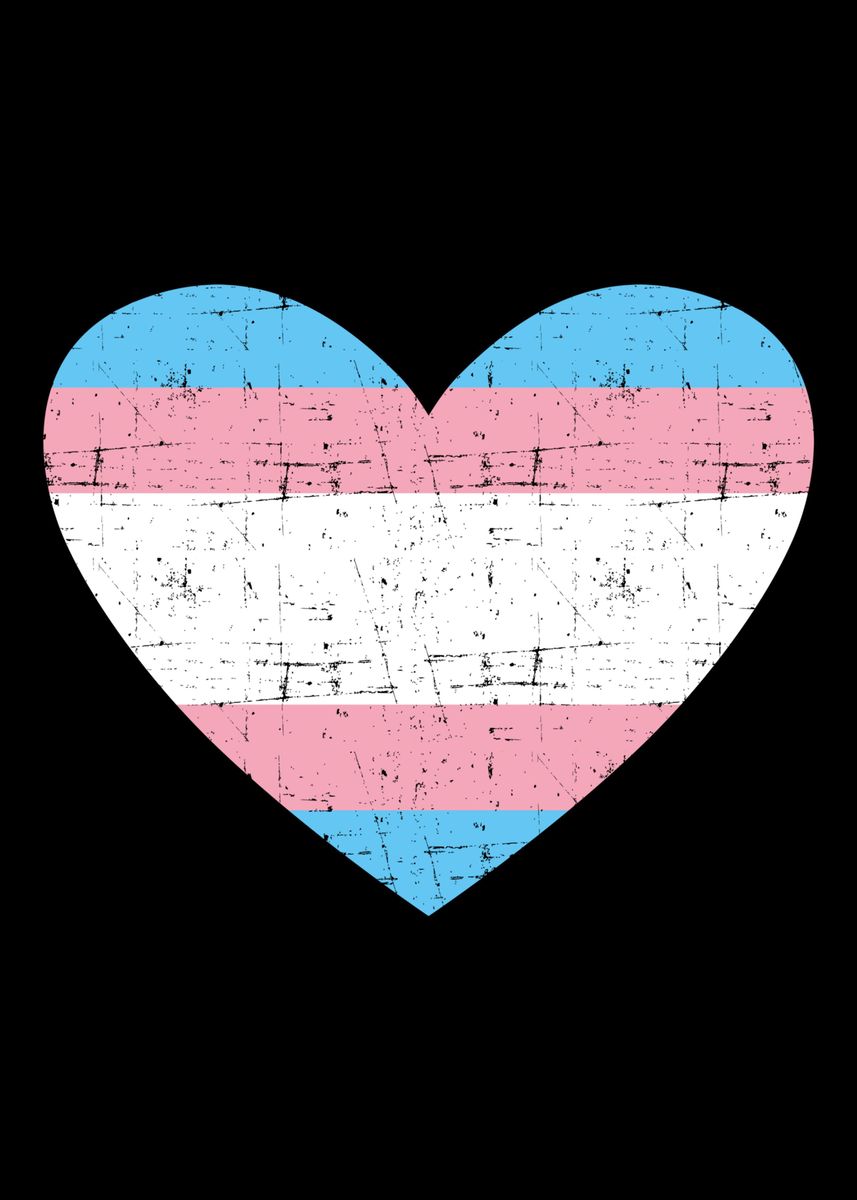 'Heart with transgender fla' Poster, picture, metal print, paint by ...