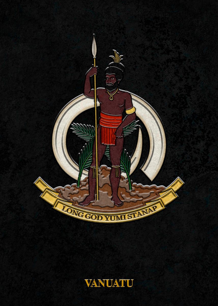 'Arms of Vanuatu' Poster by Ferit Kurt Displate