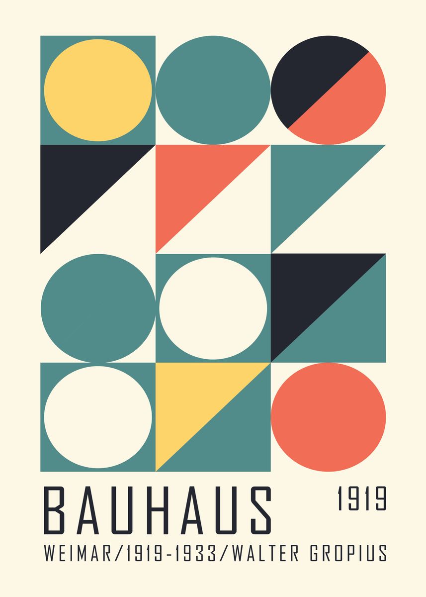 'Bauhaus circles triangles' Poster, picture, metal print, paint by ...