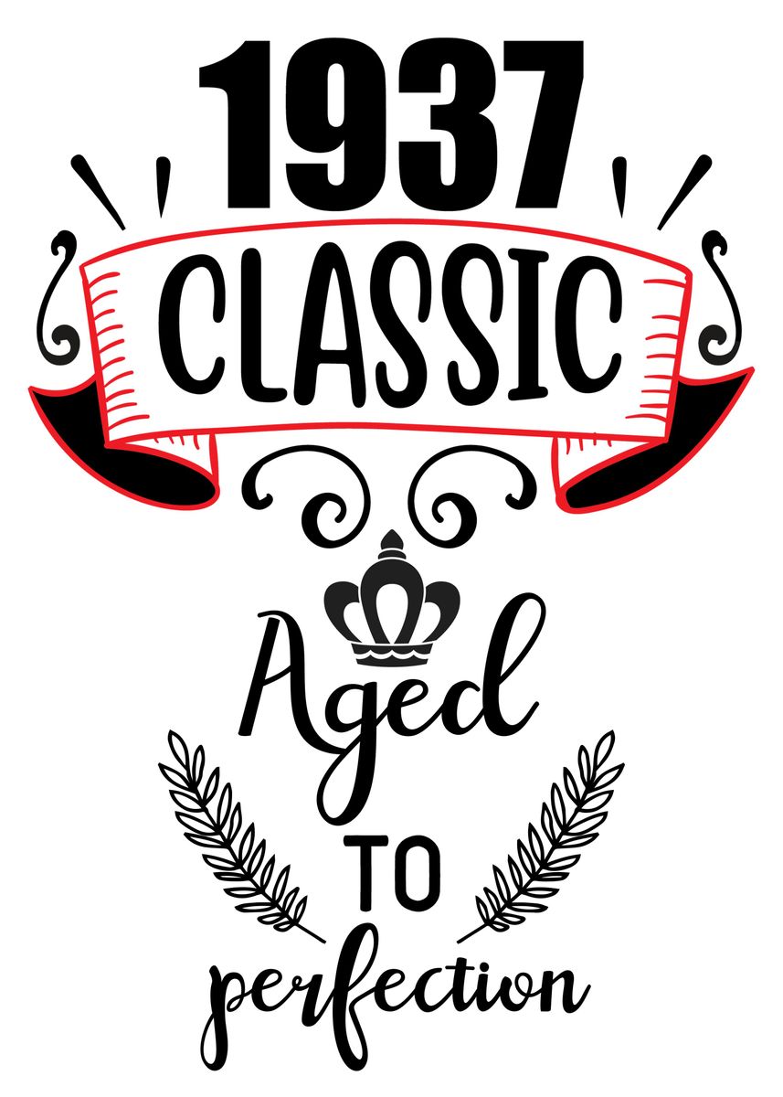 'Classic Born in 1937' Poster by Max Ronn Displate